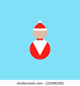 Christmas butler gentleman icon. vector illustration