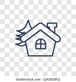 christmas Cabin icon. Trendy linear christmas Cabin logo concept on transparent background from Christmas collection