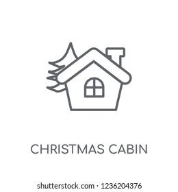 christmas Cabin linear icon. Modern outline christmas Cabin logo concept on white background from Christmas collection. Suitable for use on web apps, mobile apps and print media.