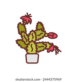 Christmas Cactus icon in vector. Logotype