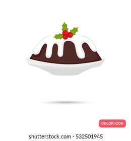 Christmas cake color icon. Flat design for web and mobile