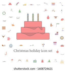Christmas cake colored icon. christmas holiday icons universal set for web and mobile