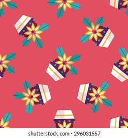 Christmas cake flat icon, eps10 seamless pattern background