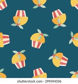 Christmas cake flat icon, eps10 seamless pattern background