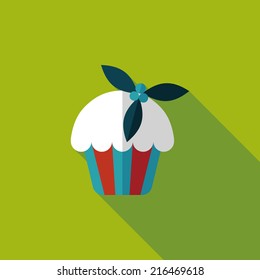 Christmas cake flat icon with long shadow,eps10