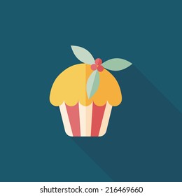 Christmas cake flat icon with long shadow,eps10