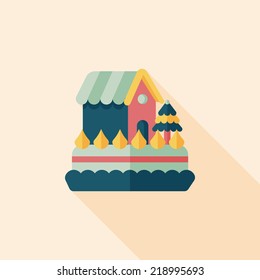 Christmas cake flat icon with long shadow,eps10