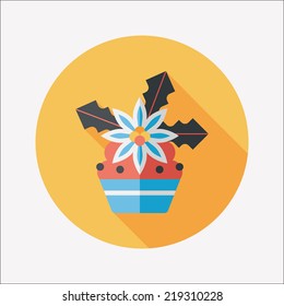 Christmas cake flat icon with long shadow,eps10