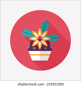 Christmas cake flat icon with long shadow,eps10
