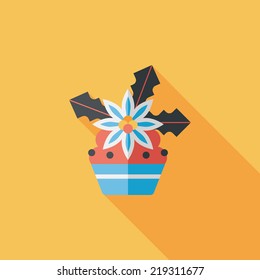 Christmas cake flat icon with long shadow,eps10