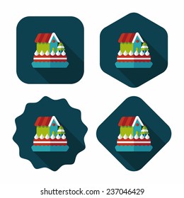 Christmas cake flat icon with long shadow,eps10