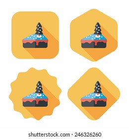 Christmas cake flat icon with long shadow,eps10