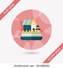 Christmas cake flat icon with long shadow,eps10