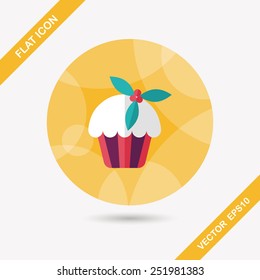 Christmas cake flat icon with long shadow,eps10