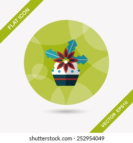 Christmas cake flat icon with long shadow,eps10