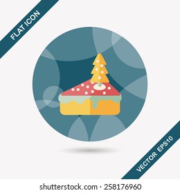Christmas cake flat icon with long shadow,eps10