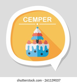 Christmas cake flat icon with long shadow,eps10