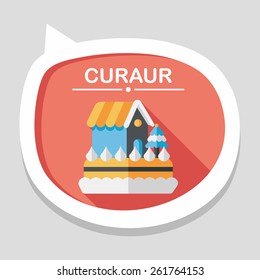 Christmas cake flat icon with long shadow,eps10