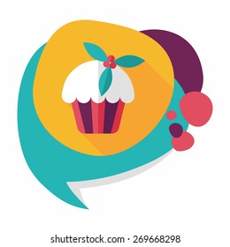 Christmas cake flat icon with long shadow,eps10