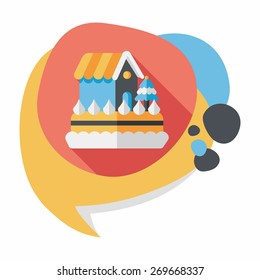 Christmas cake flat icon with long shadow,eps10