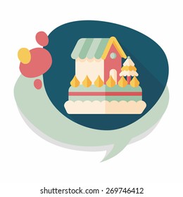 Christmas cake flat icon with long shadow,eps10