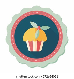 Christmas cake flat icon with long shadow,eps10