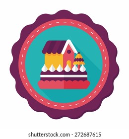 Christmas cake flat icon with long shadow,eps10