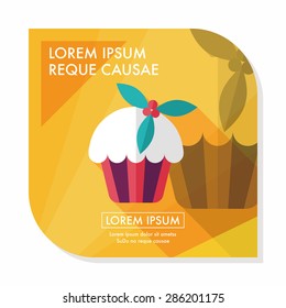 Christmas cake flat icon with long shadow,eps10