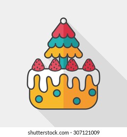 Christmas cake flat icon with long shadow,eps10
