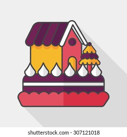 Christmas cake flat icon with long shadow,eps10