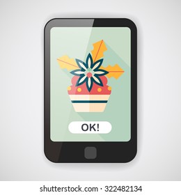 Christmas cake flat icon with long shadow,eps10