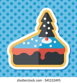 Christmas cake flat icon with long shadow,eps10