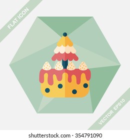 Christmas cake flat icon with long shadow,eps10