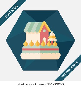 Christmas cake flat icon with long shadow,eps10