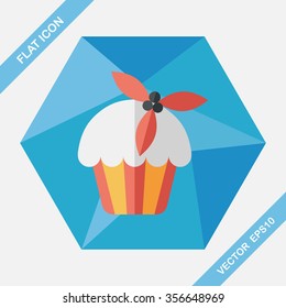 Christmas cake flat icon with long shadow,eps10