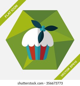 Christmas cake flat icon with long shadow,eps10