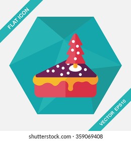 Christmas cake flat icon with long shadow,eps10