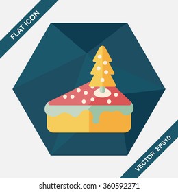 Christmas cake flat icon with long shadow,eps10