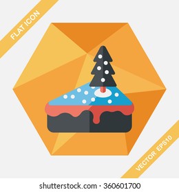 Christmas cake flat icon with long shadow,eps10