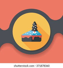 Christmas cake flat icon with long shadow,eps10