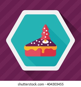 Christmas cake flat icon with long shadow,eps10