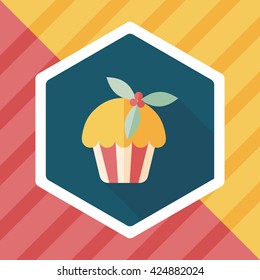 Christmas cake flat icon with long shadow,eps10