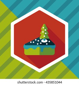 Christmas cake flat icon with long shadow,eps10