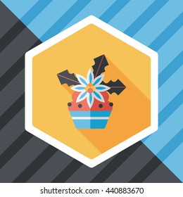 Christmas cake flat icon with long shadow,eps10