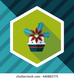 Christmas cake flat icon with long shadow,eps10