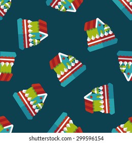 Christmas cake flat icon,eps10 seamless pattern background