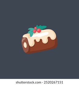 Christmas cake in flat vector design.