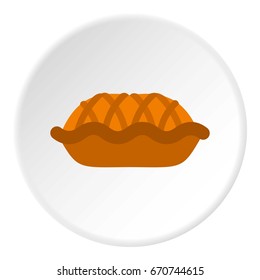 Christmas cake icon in flat circle isolated vector illustration for web