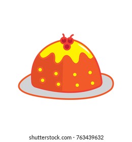 christmas cake icon flat color