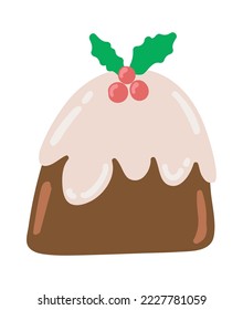 icono de pastel de navidad aislado plano